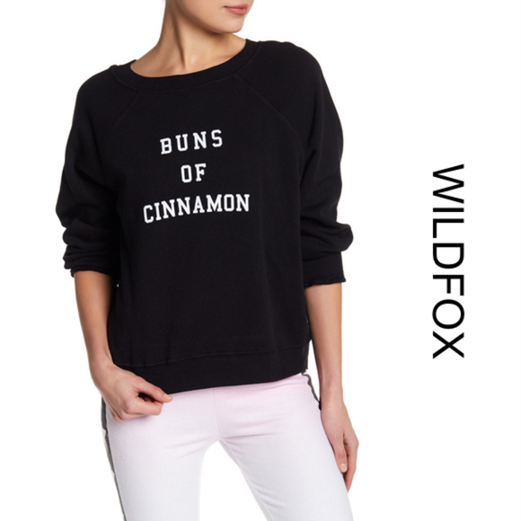 Wildfox Tops - [wildfox] Black Buns of Cinnamon Boatneck Sweater